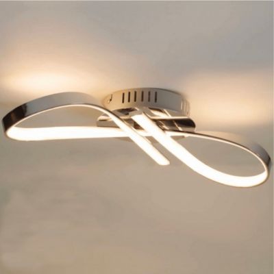 Plafonnier LED dimmable design ruban infini chromé - Acht