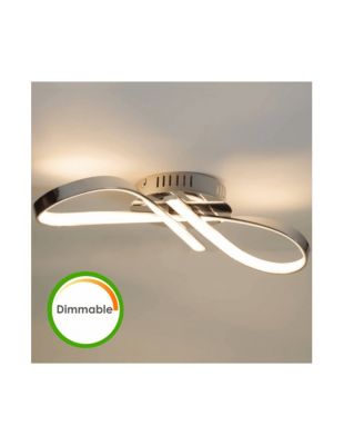 Plafonnier LED dimmable design ruban infini chromé - Acht