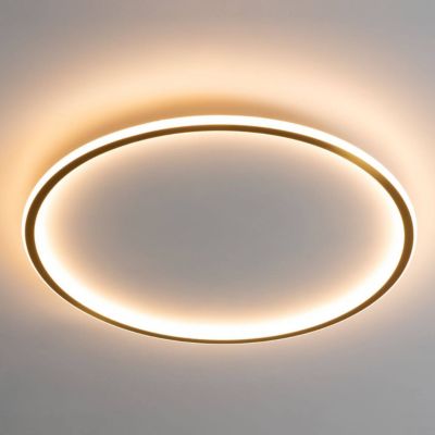 Plafonnier LED dimmable rond 60 cm cercle doré - Alessia