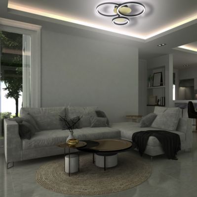 Plafonnier LED intégré 19.2W IP20 blanc chaud Dunalux l.25 x L.35 x H.8 cm