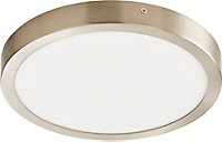 Plafonnier LED intégrée 1200lm 12W blanc froid GoodHome Aius effet chromé H.2.5 x Ø21.5 cm