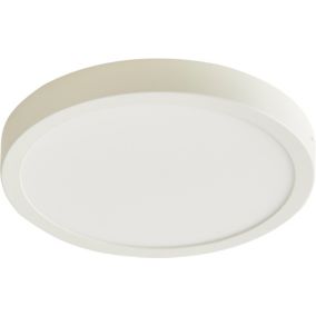 Plafonnier LED intégrée 1200lm 12W blanc froid GoodHome Aius mat blanc H.2.5 x Ø21.5 cm