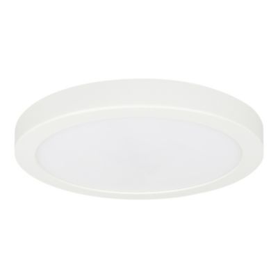 Plafonnier LED intégrée 1200lm 12W blanc froid GoodHome Aius mat blanc H.2.5 x Ø21.5 cm