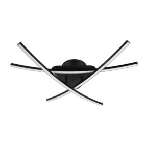 Plafonnier LED intégrée 1700lm 21W blanc neutre GoodHome Alani noir mat l.57 x H.9.5 x P.50 cm