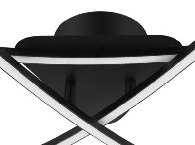 Plafonnier LED intégrée 1700lm 21W blanc neutre GoodHome Alani noir mat l.57 x H.9.5 x P.50 cm