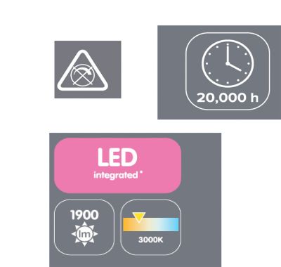 Plafonnier LED intégrée 2100lm 21W blanc chaud GoodHome Alani effet chromé L.57 x l.50 x H.9.5 x Ø57 cm