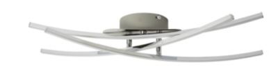 Plafonnier LED intégrée 2100lm 21W blanc chaud GoodHome Alani effet chromé L.57 x l.50 x H.9.5 x Ø57 cm