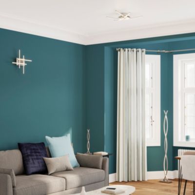 Plafonnier LED intégrée 2100lm 21W blanc chaud GoodHome Alani effet chromé L.57 x l.50 x H.9.5 x Ø57 cm