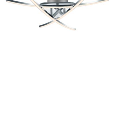 Plafonnier LED intégrée 2100lm 21W blanc chaud GoodHome Alani effet chromé L.57 x l.50 x H.9.5 x Ø57 cm