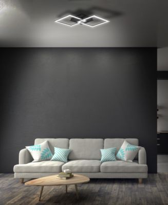 Plafonnier LED intégrée 22W Eglo Huerta blanc chaud l.31 x H.6.5 cm