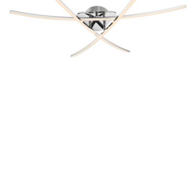 Plafonnier LED intégrée 3400lm 32W blanc chaud GoodHome Alani effet chromé L.90 x l.78 x H.11.5 x Ø90 cm