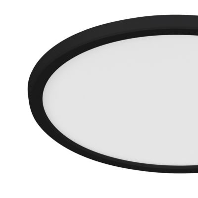 Plafonnier LED intégrée blanc neutre Thornaby GoodHome 1700lm 14.5W IP44 ⌀30cm plastique noir