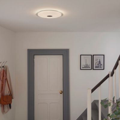 Plafonnier LED intégrée dimmable 2400lm 24W blanc chaud et blanc neutre GoodHome Angoon blanc H.4.9 x Ø40 cm