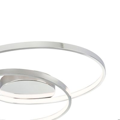 Plafonnier LED intégrée dimmable 2900lm 30W blanc chaud GoodHome Pegmati effet chromé L.47 x l.45 x H.9.5 x P.47 cm