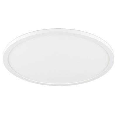 Plafonnier LED intégrée dimmable 3000lm 24W IP44 blanc froid, blanc neutre et blanc chaud GoodHome Flush blanc mat h.2.5 x ø42 cm