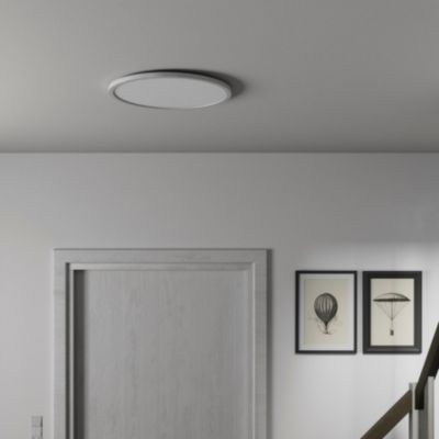 Plafonnier LED intégrée dimmable 3000lm 24W IP44 blanc froid, blanc neutre et blanc chaud GoodHome Flush blanc mat h.2.5 x ø42 cm
