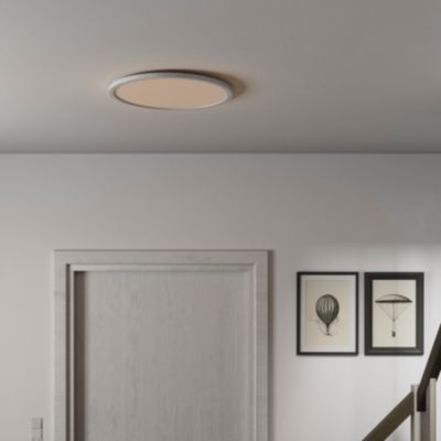 Plafonnier LED Intégrée 1000lm 8W Blanc Neutre GoodHome Leto Blanc H.8 X 25 Cm