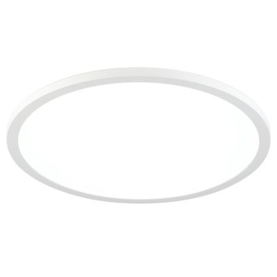 Plafonnier LED intégrée dimmable 3000lm 24W IP44 blanc froid, blanc neutre et blanc chaud GoodHome Flush blanc mat h.2.5 x ø42 cm