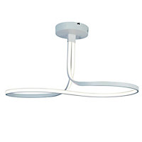 Plafonnier LED intégrée Seynave Twist blanc H.31,5 cm