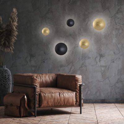 Plafonnier LED noir 21 cm CCT réglable plafond chambre salle de bain aluminium 12W