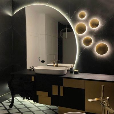 Plafonnier LED noir 21 cm CCT réglable plafond chambre salle de bain aluminium 12W