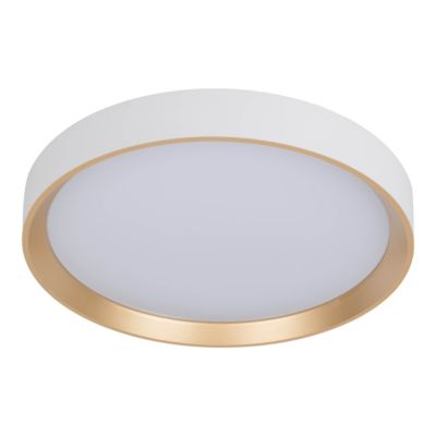 Plafonnier LED RIO 38,3 cm metal plastique or dimmable memoire hauteur 7,5 cm