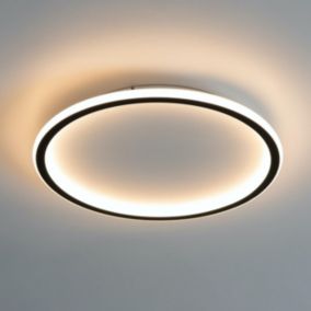 Plafonnier LED rond 40 cm cercle noir - Alessia