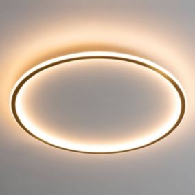 Plafonnier LED rond 60 cm cercle doré - Alessia