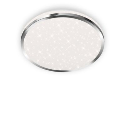 Plafonnier LED - salle de bain avec décor étoilé - IP44 - D.280x70mm - 4.000K - 12W / 1.200lm - chromé - Briloner