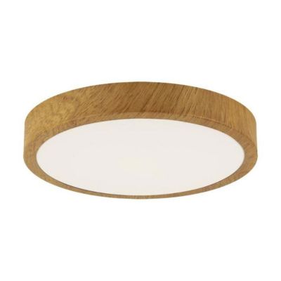 Plafonnier LED - SILUMEN - Bois 28cm - 18W - Blanc Neutre 4000K - Design Contemporain