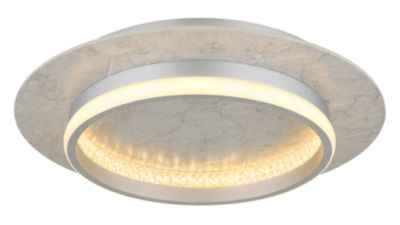 Plafonnier métal couleur argent mat, LED MARY