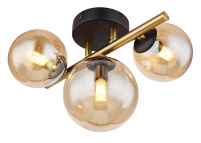 Plafonnier métal noir mat, 3x G9 LED RIHA