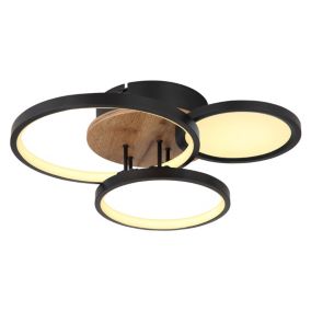 Plafonnier métal noir mat, LED SID