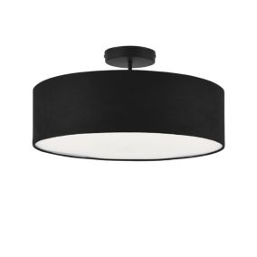 Plafonnier Missouri 3 X E27 Plastique Organza Diamètre 45 Cm Noir Et Blanc lux.pro