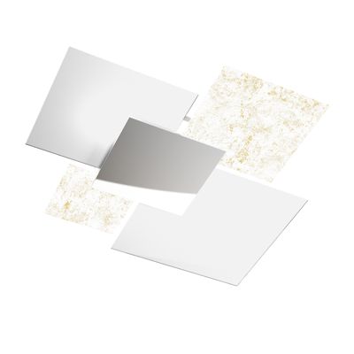 Plafonnier Moderne 1088/90-Fo Verre Blanc Et Feuille D'Or 4Xe27