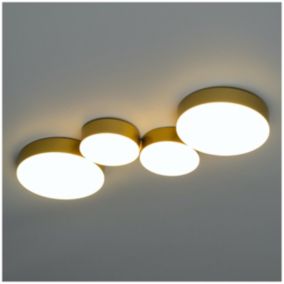 Plafonnier moderne doré 4 spots lumineux LED - Skavi