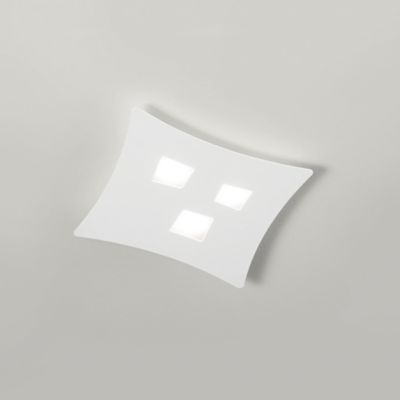 Plafonnier Moderne Isotta 3 Lumières Gx53 Blanc - Plafonnier Courbé En Métal 40X44Cm, Géométrique, Max 3X8W, Ampoules Exclues