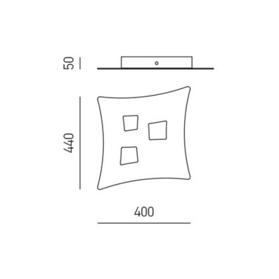 Plafonnier Moderne Isotta 3 Lumières Gx53 Blanc - Plafonnier Courbé En Métal 40X44Cm, Géométrique, Max 3X8W, Ampoules Exclues