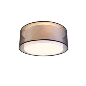 Plafonnier moderne noir et blanc 50 cm 3 lumières - DRUM DUO