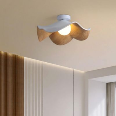Plafonnier moderne simple en forme de feuille de lotus, lampe d'entrée, blanc, 28 cm éclairage tricolore large tension 110-240V,G9