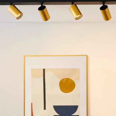 Plafonnier multi spots pivotants GU10 noir et doré - Lewis