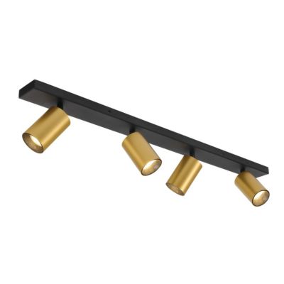 Plafonnier multi spots pivotants GU10 noir et doré - Lewis