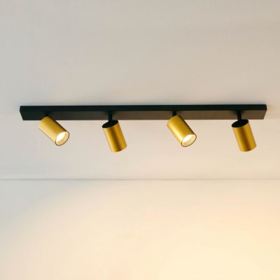 Plafonnier multi spots pivotants GU10 noir et doré - Lewis