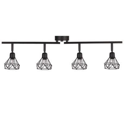 Plafonnier noir 4 lampes en forme géométrique ERMA