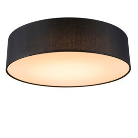 Plafonnier noir 40 cm avec LED - Drum LED