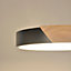 Plafonnier Otto LED intégrée IP20 2300lm 18W blanc chaud ∅30 x H.5cm Corep métal noir et bois