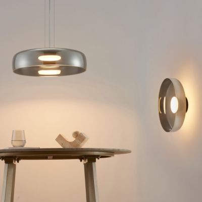 Plafonnier ou applique dôme en verre fumé et métal noir - Riccardo