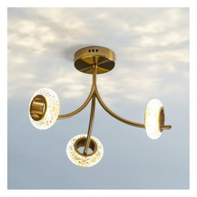 Plafonnier prestige en verre triple éclairage LED - Cassandra