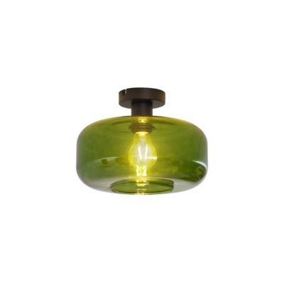 Plafonnier rétro noir avec verre vert - Bizle
