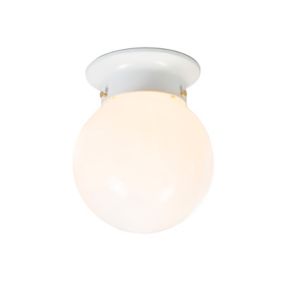 Plafonnier rétro verre opale blanc - Scoop